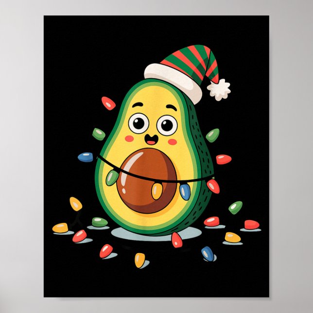 Affiche Lighting Avocado Ugly Christmas Sweater Guacamole  (Devant)