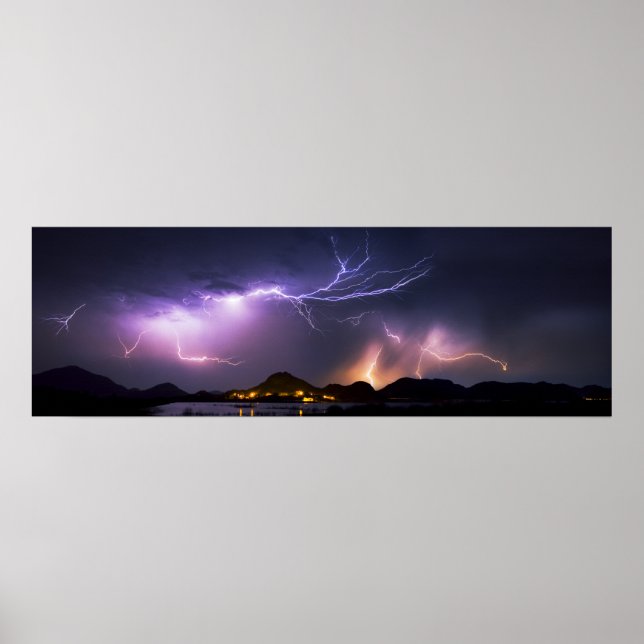 Affiche Lightning Panorama 36"x11.75" (Devant)
