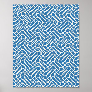 Affiche Ligne Abstraite Motif bleu
