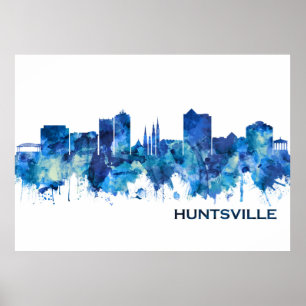 Affiche Ligne aérienne bleue Huntsville Alabama