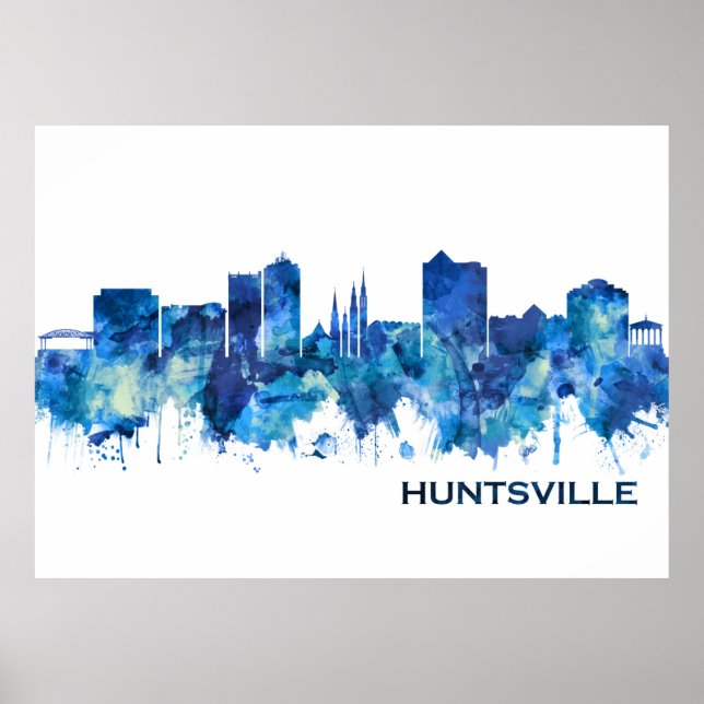 Affiche Ligne aérienne bleue Huntsville Alabama (Devant)