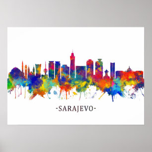 Affiche Ligne aérienne de Sarajevo en Bosnie-Herzégovine