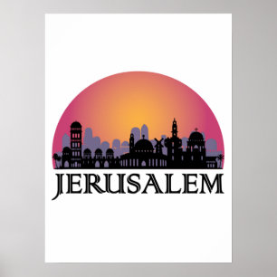 Affiche Ligne aérienne Jérusalem - Voyage Israël