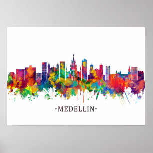 Affiche Ligne aérienne Medellin Colombie