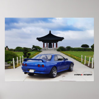 Affiche Ligne aérienne Nissan GT-R R32 Highlander