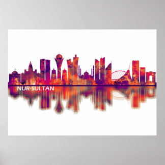 Affiche Ligne aérienne Nur-Sultan Kazakhstan