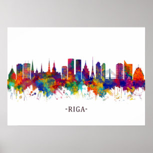 Affiche Ligne aérienne Riga Lettonie