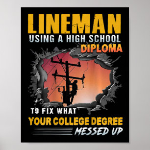 Affiche Ligne aérienne utilisant un diplôme d'études secon