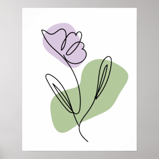 Affiche Ligne artistique de fleurs (Devant)