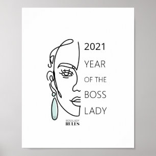 Affiche Ligne artistique du visage de la typographie motiv