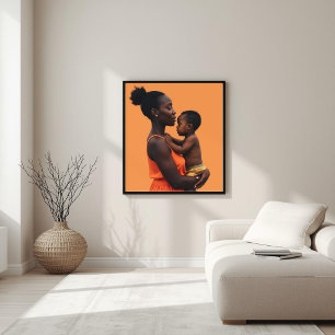 Affiche Ligne Artistique II de Mère et Enfant Noirs