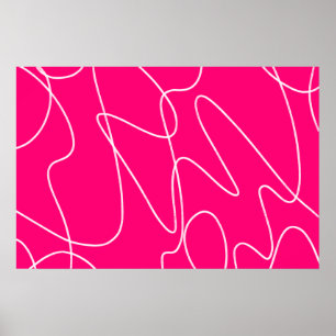 Affiche Ligne artistique rose chaud 