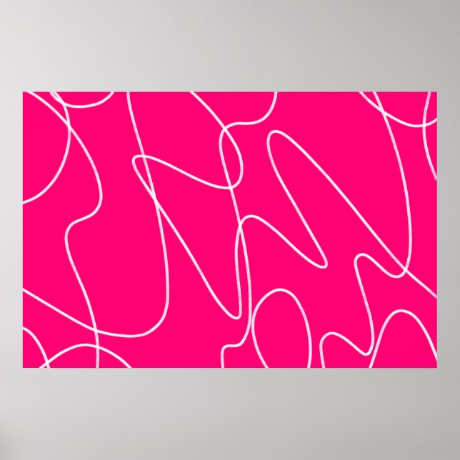 Affiche Ligne artistique rose chaud  (Devant)