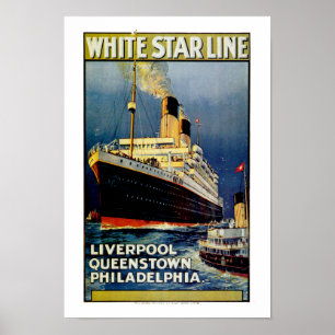 Affiche Ligne blanche d'étoile vers Philadelphie