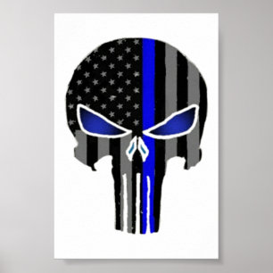 Affiche Ligne bleue mince