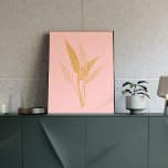 Affiche Ligne Botanique Minimaliste Moderne Art Dessin Ros<br><div class="desc">Simple et élégante ligne botanique moderne dessin en rose vif et or.</div>