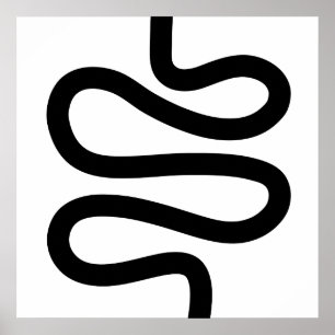 Affiche Ligne courbe - Noir sur Blanc