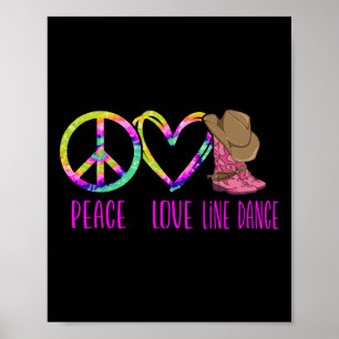 Affiche Ligne Danse Danse Enseignant Tie Dye Peace Love Li
