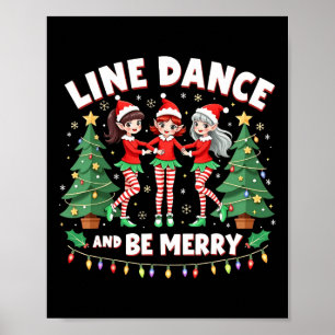 Affiche Ligne Danse Et Soyez Joyeux Xmas Joli Elf Dancs gr