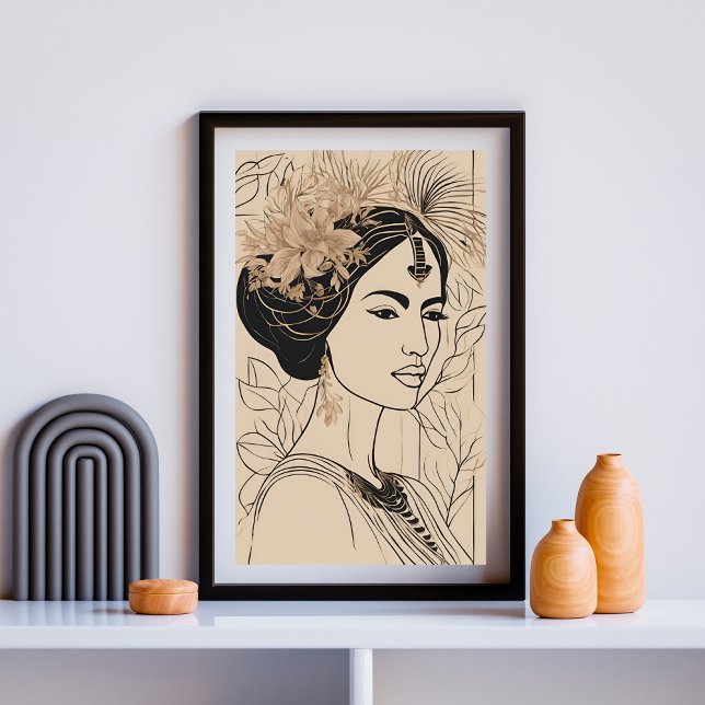 Affiche Ligne de déesse divine Art (Créateur téléchargé)