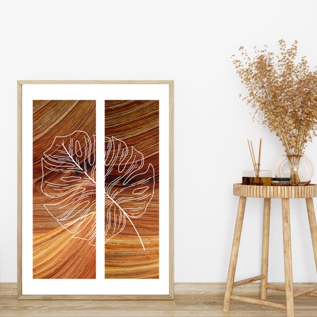 Affiche Ligne de feuille simple Plan d'art Arrière - plan  (Créateur téléchargé)