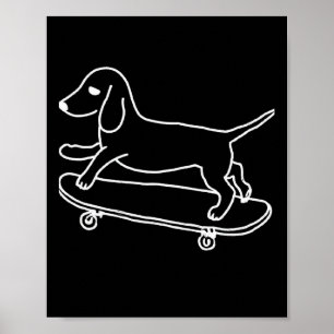 Affiche Ligne de planche à roulettes de teckel Chiweenie 