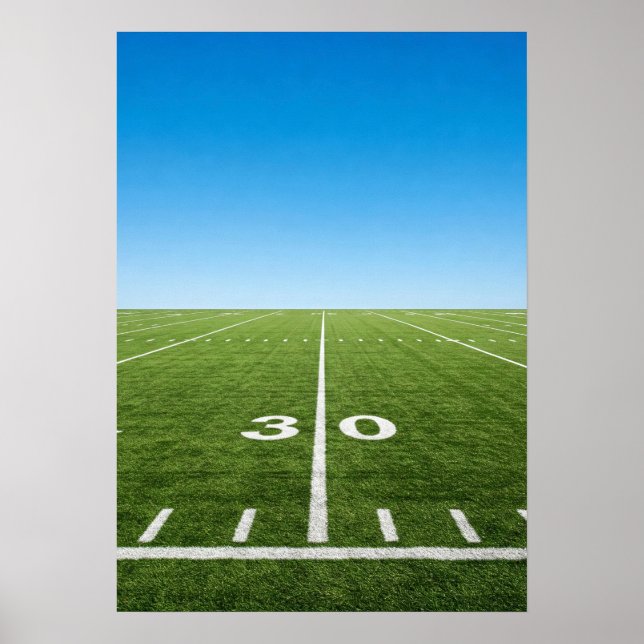 Affiche Ligne de terrain de stade à l'horizon (Devant)