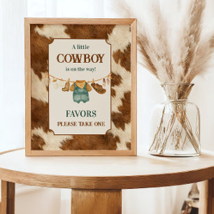 Affiche Ligne de vêtements western à motif vache cow-boy B