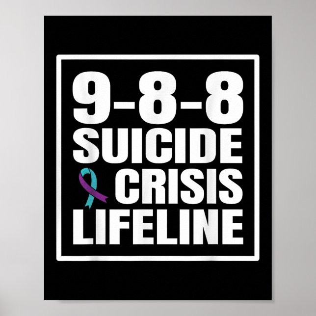 Affiche Ligne de vie pour la prévention du suicide 988 (Devant)