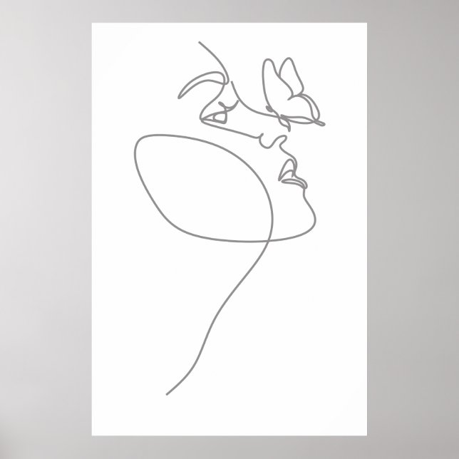 Affiche Ligne de visage femme (Devant)