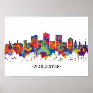 Affiche Ligne de Worcester Massachusetts