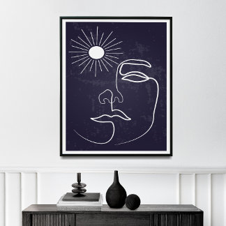 Affiche Ligne Femme Art Moderne Du Milieu Du Siècle