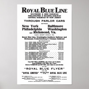 Affiche Ligne ferroviaire royale bleue 1908
