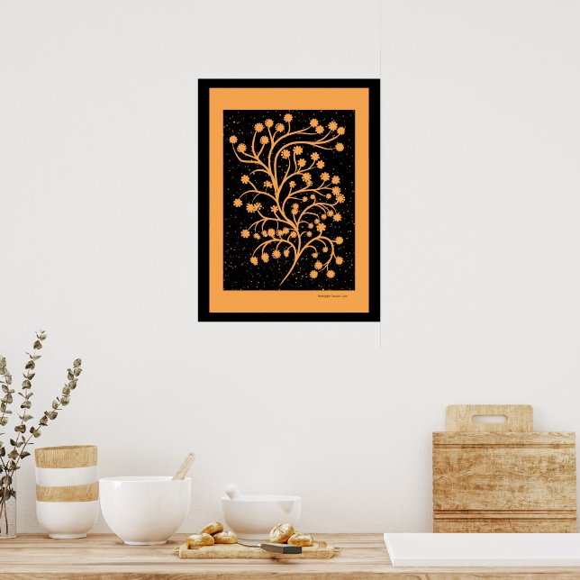 Affiche Ligne Jardin de Minuit Doré Ambré (Cuisine)