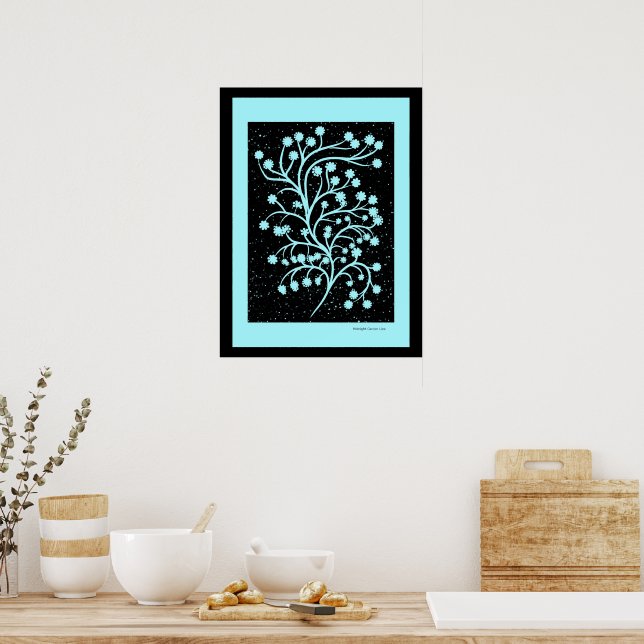 Affiche Ligne Jardin de Minuit Turquoise Mist    (Cuisine)