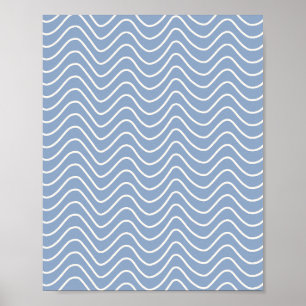Affiche Ligne minimale Chevron Motif bleu