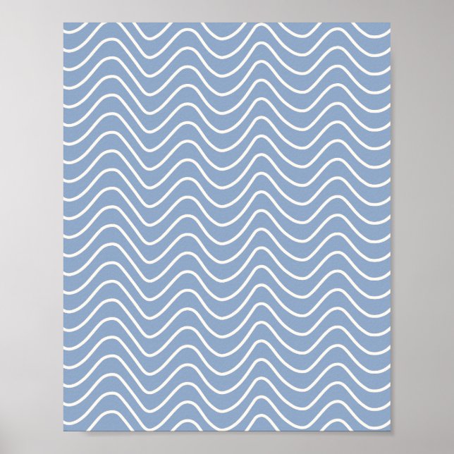 Affiche Ligne minimale Chevron Motif bleu (Devant)