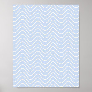 Affiche Ligne minimale Chevron Motif Côte Bleu clair