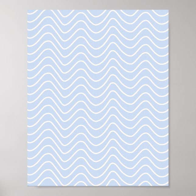 Affiche Ligne minimale Chevron Motif Côte Bleu clair (Devant)