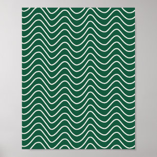 Affiche Ligne minimale Chevron Motif Vert foncé