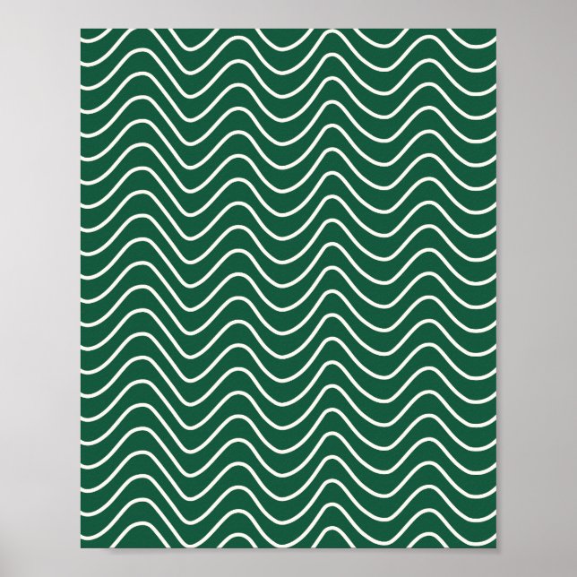 Affiche Ligne minimale Chevron Motif Vert foncé (Devant)
