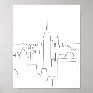 Affiche Ligne minimale de New York