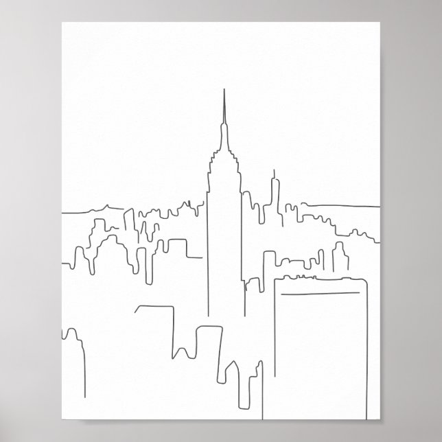 Affiche Ligne minimale de New York (Devant)