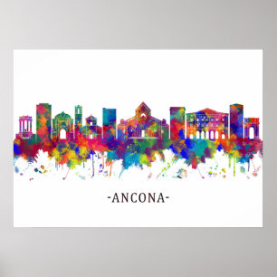 Affiche Ligne Skyline Ancône Italie