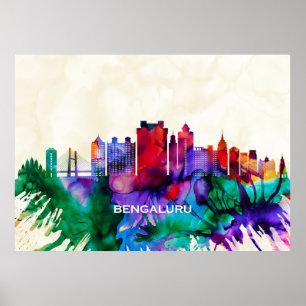 Affiche Ligne Skyline Bengaluru