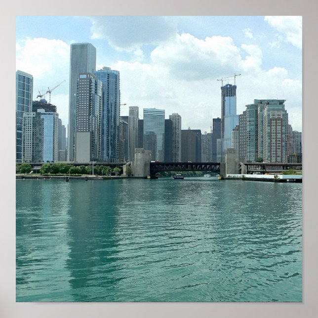 Affiche Ligne Skyline Illinois (Devant)