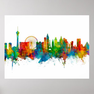 Affiche Ligne Skyline Las Vegas Nevada