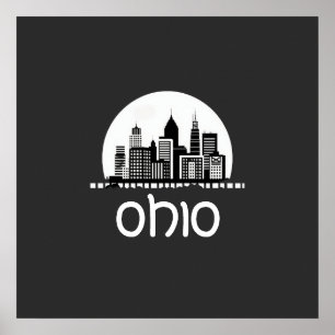 Affiche Ligne Skyline Ohio personnalisée