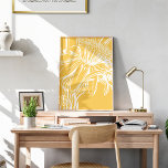 Affiche Ligne végétale végétale minimaliste Dessin jaune<br><div class="desc">Un joli dessin en ligne d'une fleur surdimensionnée en jaune.</div>