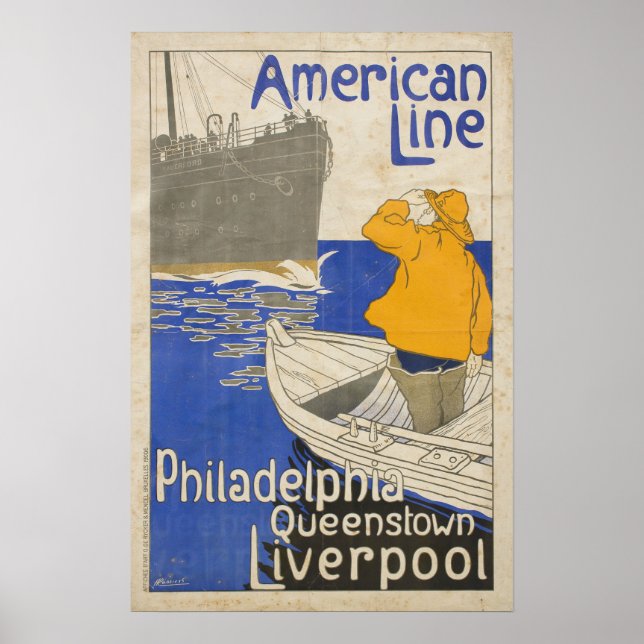 Affiche Ligne vintage américaine Philadelphie Liverpool Oc (Devant)